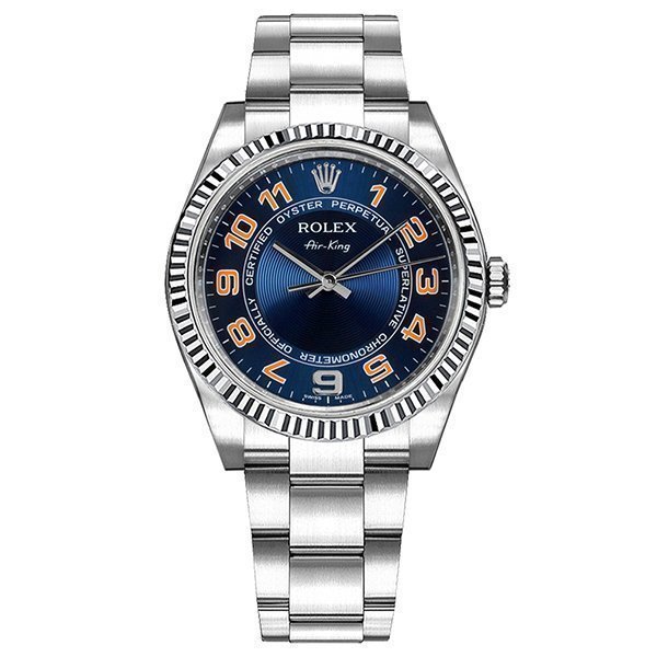 Rolex Oyster Perpetual blue dial orange Arabic numerals1 14234