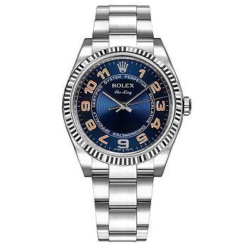 Rolex Oyster Perpetual blue dial orange Arabic numerals1 14234