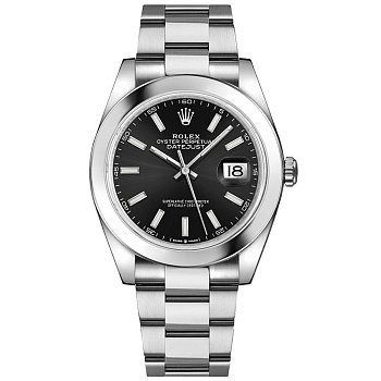 Rolex Datejust 41 Steel Smooth Bezel Oyster 126300 Black